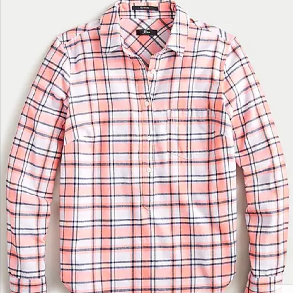 NWT Classic popover shirt in rose tartan flannel